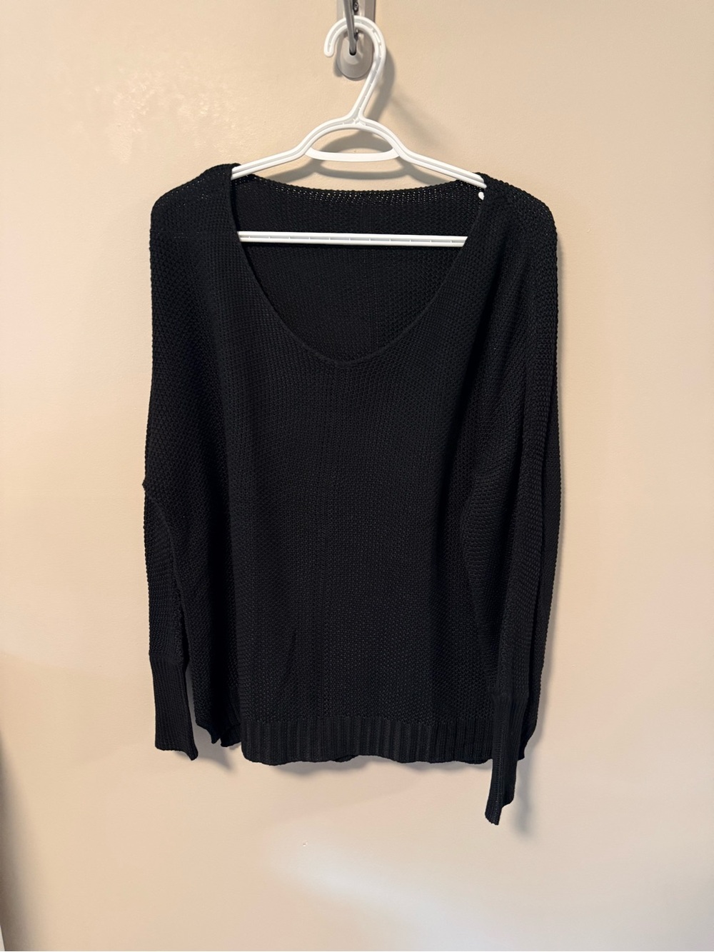 Black Women's Scoop Neck Knit Sweater
